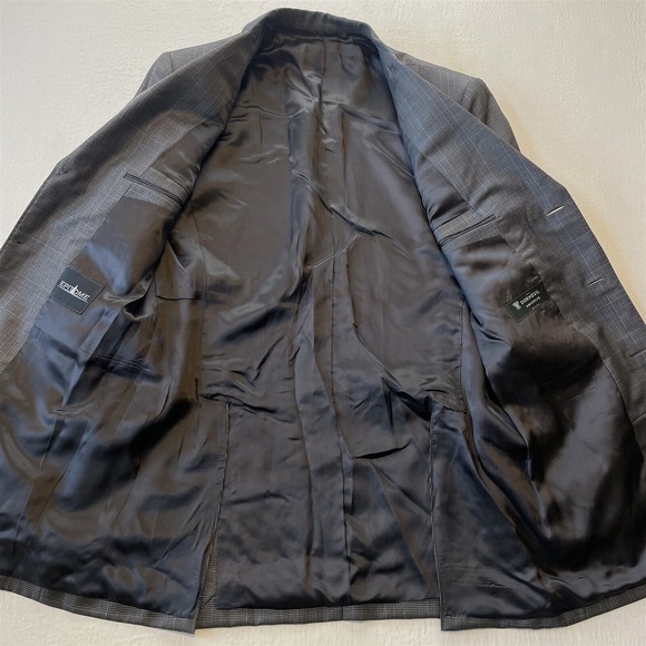 Mens 42L X-Long Gray Glenn Check Dormeuil Amadeus Wool Suit Jacket Sport Coat - Picture 6 of 12